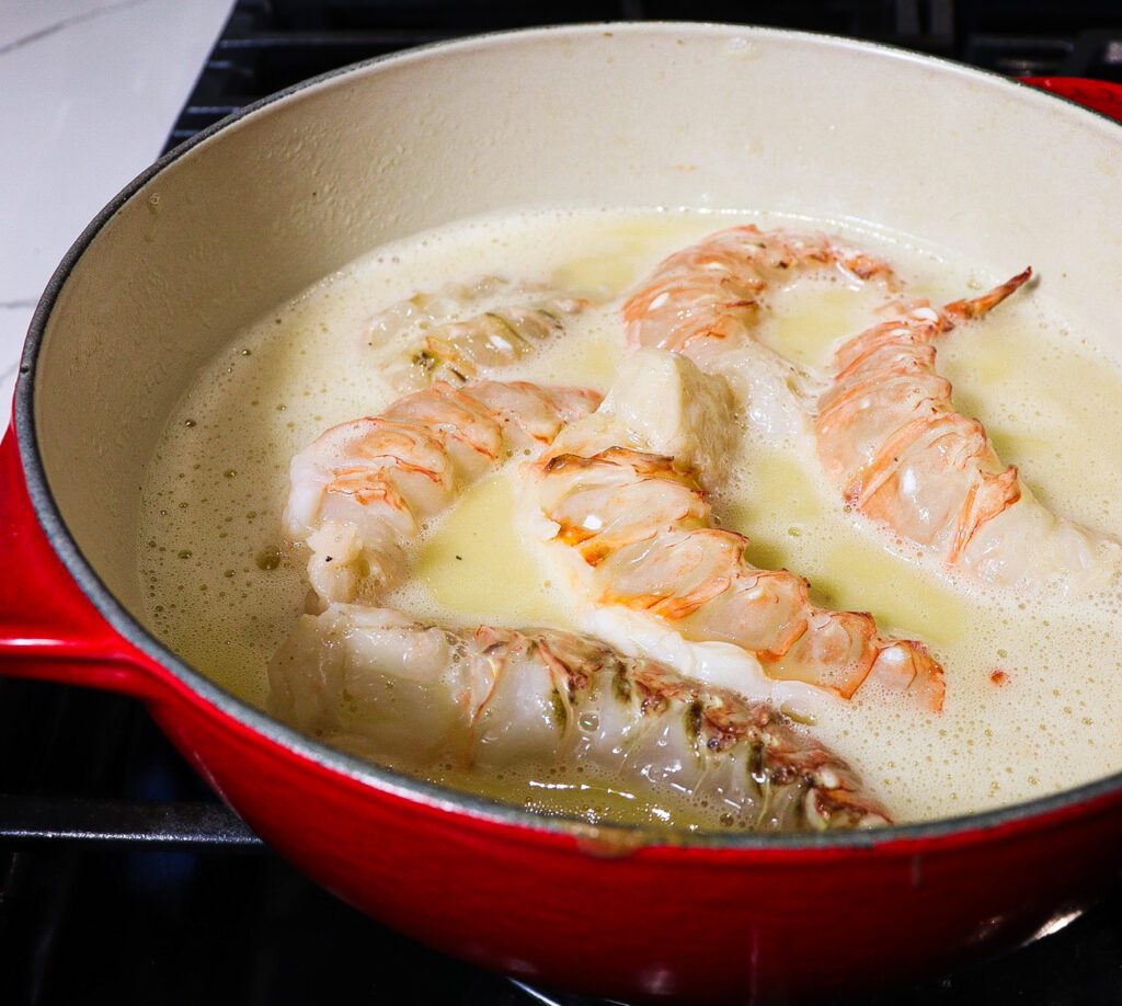 butter poached lobster tails