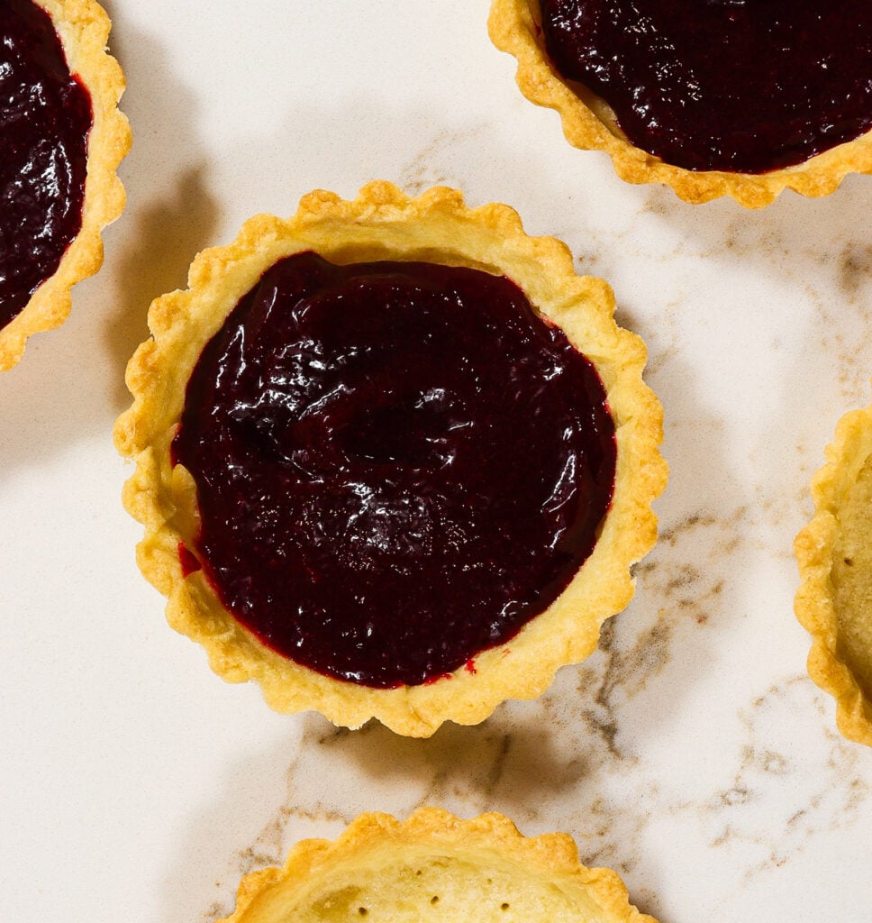 blackberry tarts, earl grey tea tart recipe