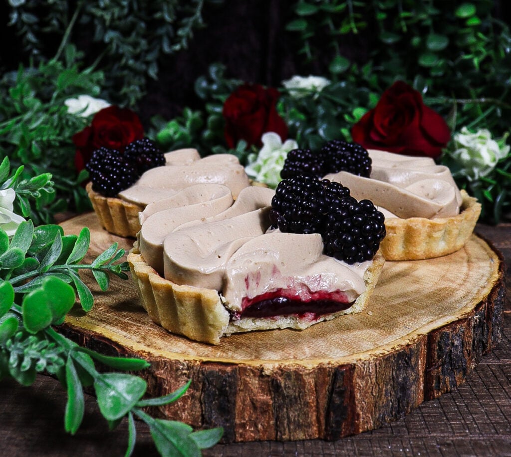 queen of hearts jam tarts, blackberry earl grey tarts
