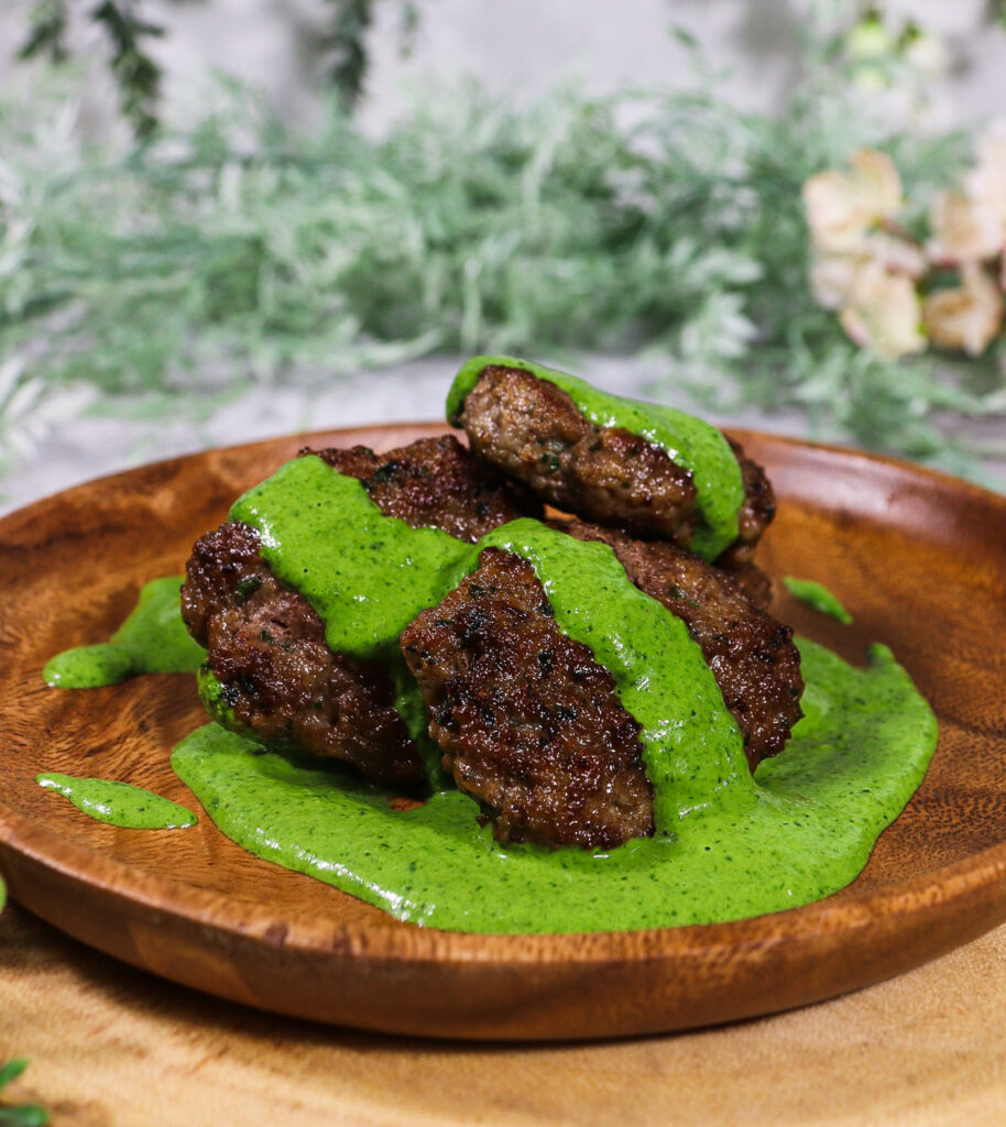 lamb sausage with green sauce, breakfast sausage patties recipe