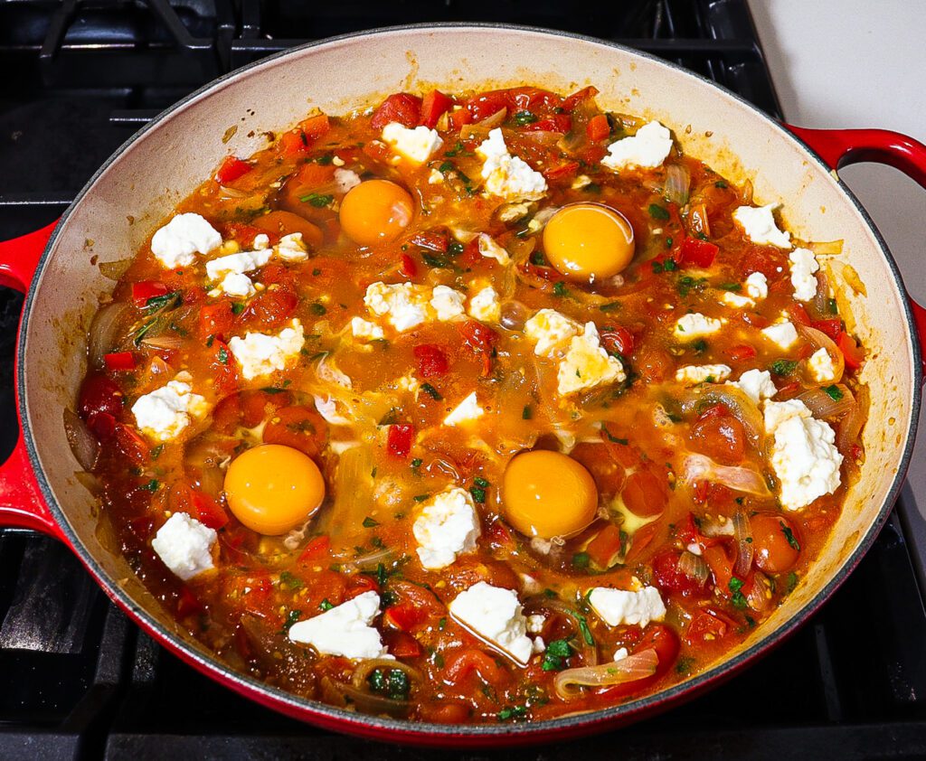 tomato feta eggs bake