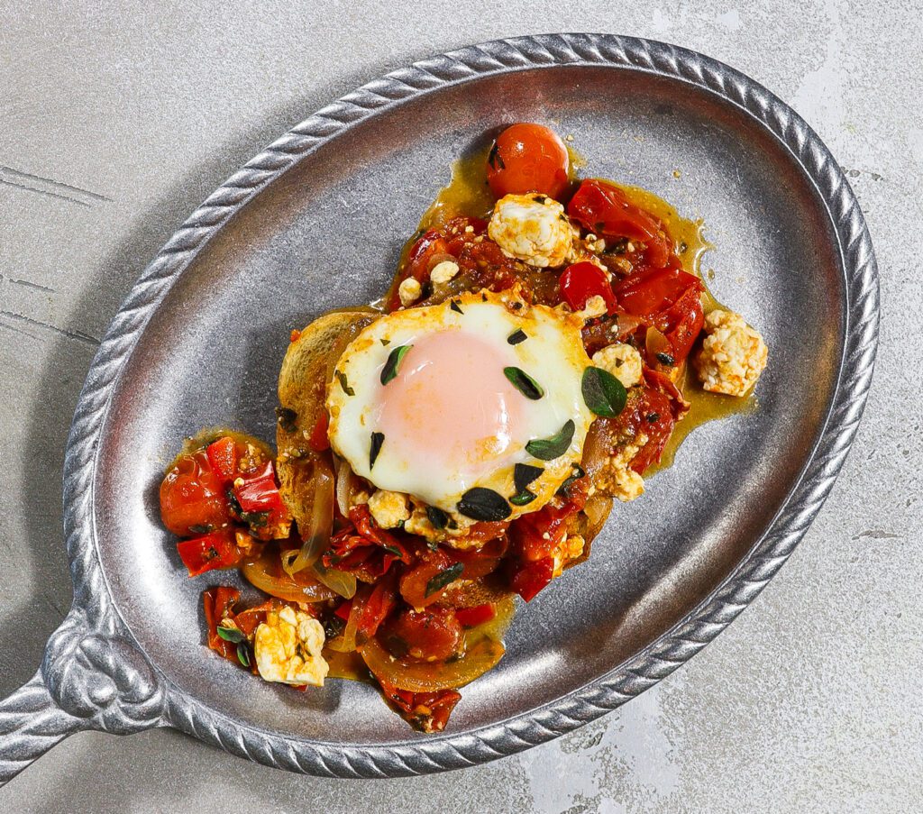 tomato feta eggs bake, gondor recipes