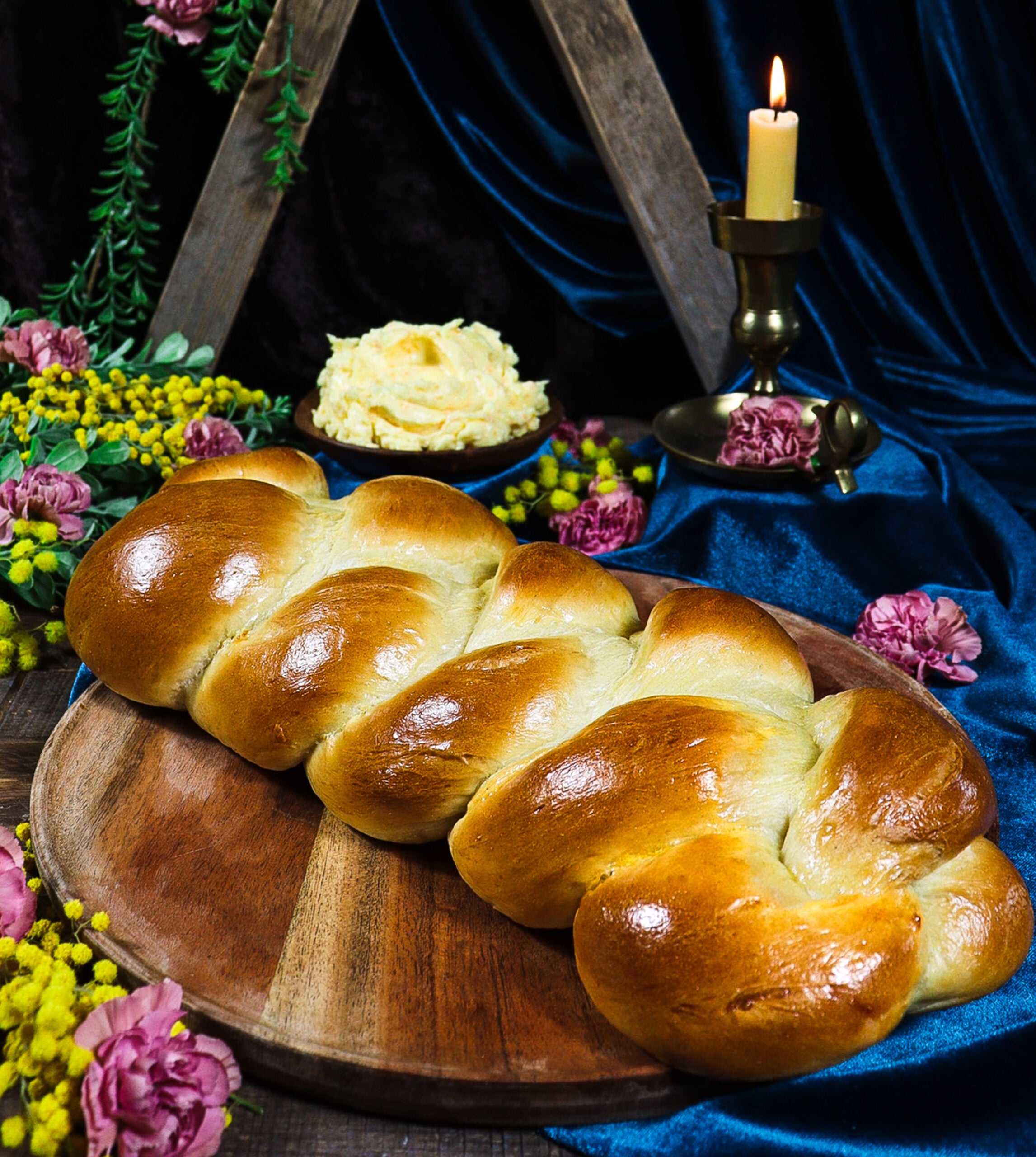 Sweet Cardamom Bread with Honey Orange Butter
