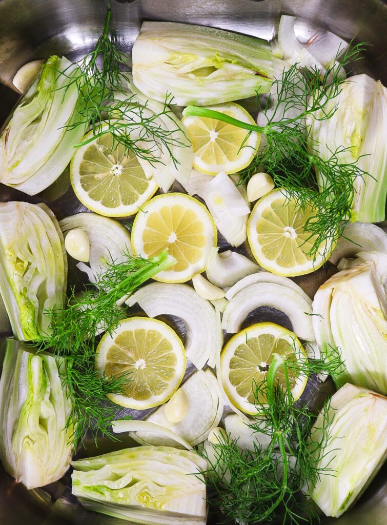 lamb with fennel, slow roasted leg lamb