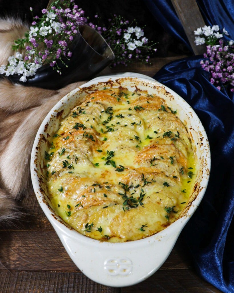 cheesy root vegetable gratin, cheesy vegetable recipe