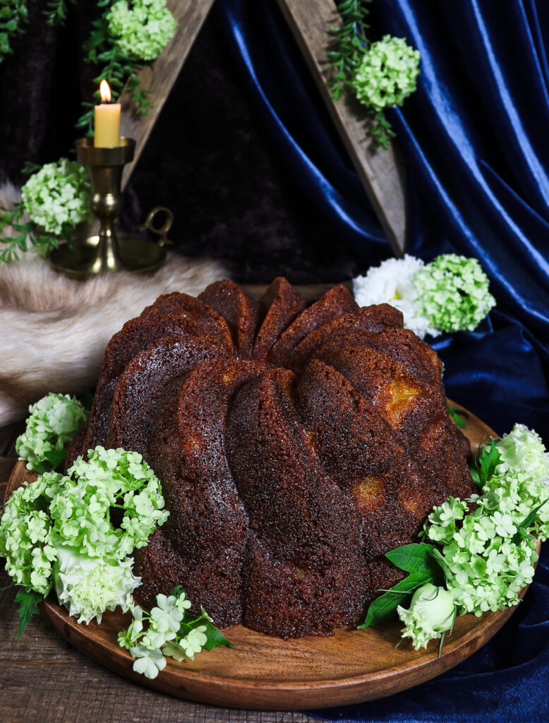 apple mead honey cake, old norse recipes, mead cake