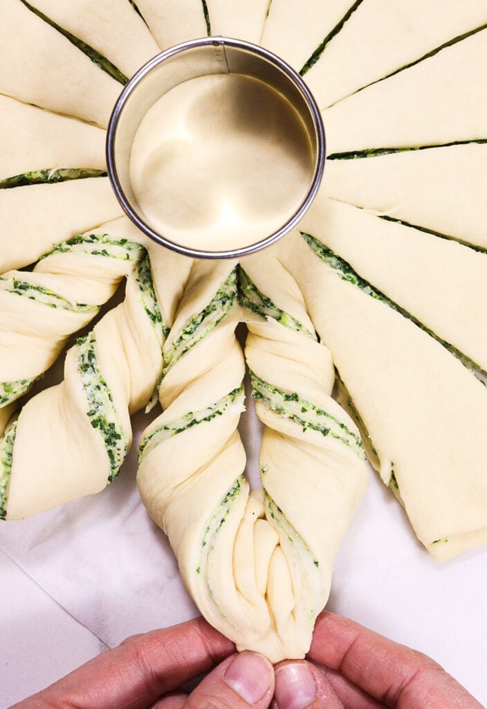 spring greens star bread, savoury twist bread