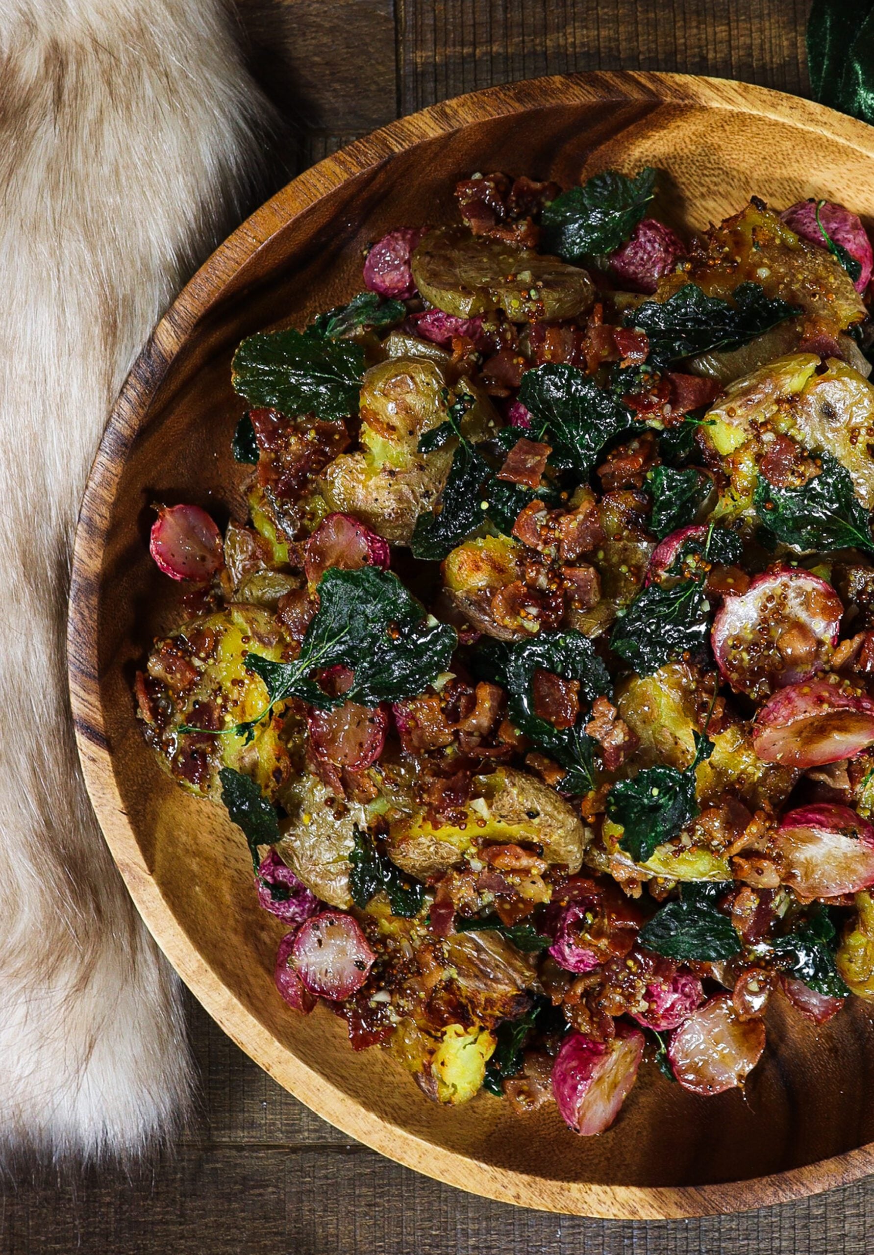 potatoes and radishes recipe, bacon vinaigrette recipe, hobbit-style side dishes