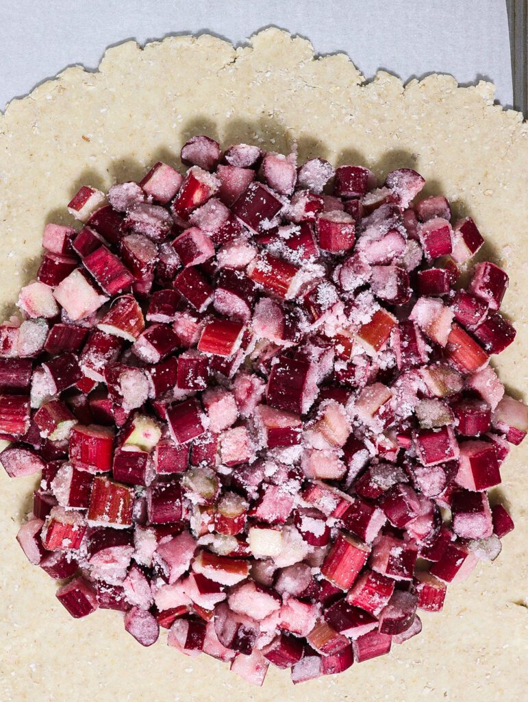recipe for rhubarb tart, oat crust pastry