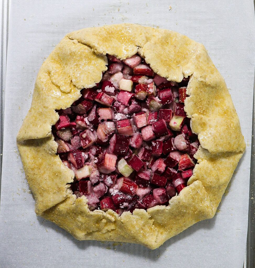 rhubarb galette, oat crust pastry