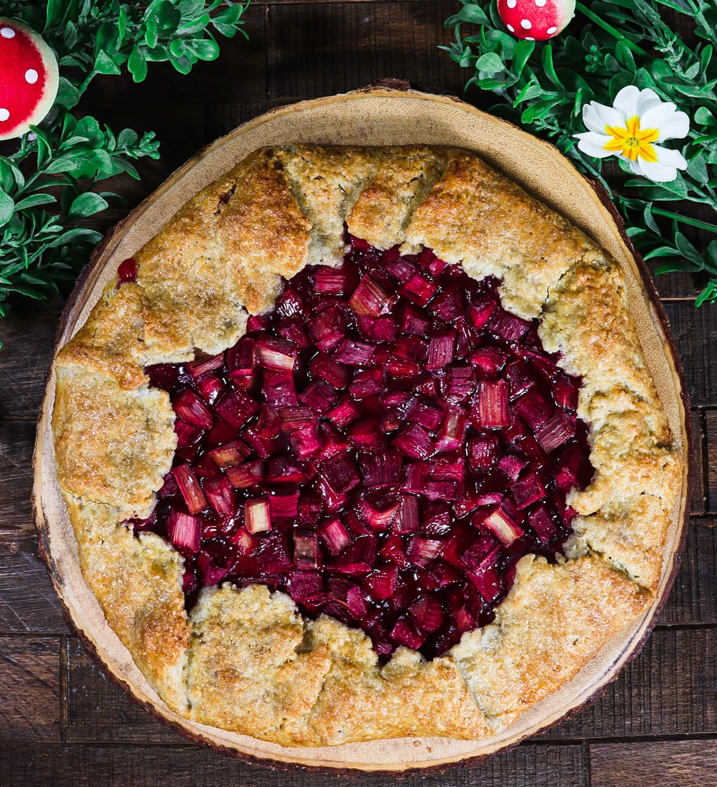 rhubarb tart with oat crust, rhubarb galette, hobbit recipe