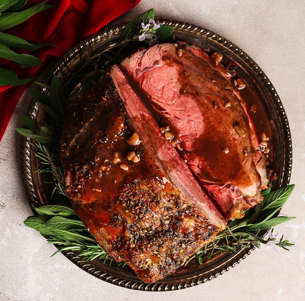 herb roasted prime rib, bone marrow recipe, medieval feast recipes