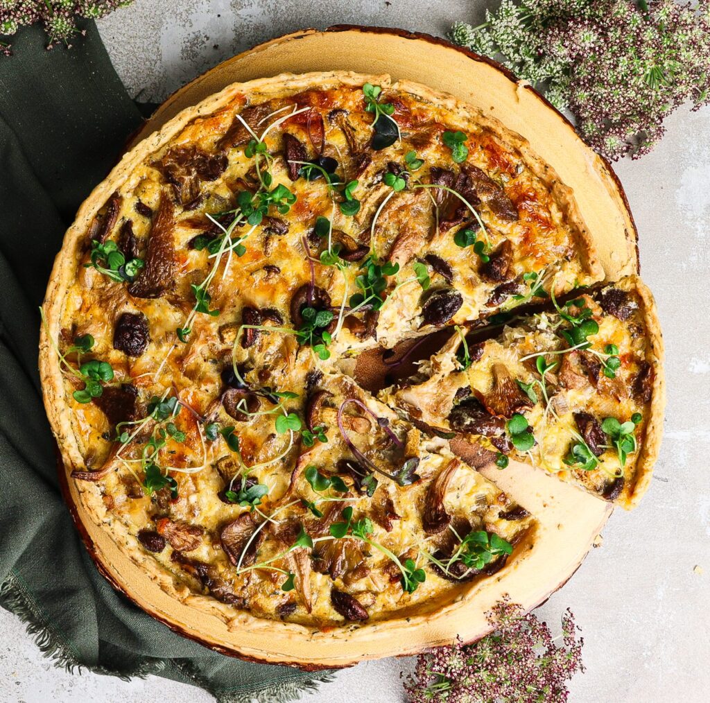 rustic mushroom tart, medieval recipe