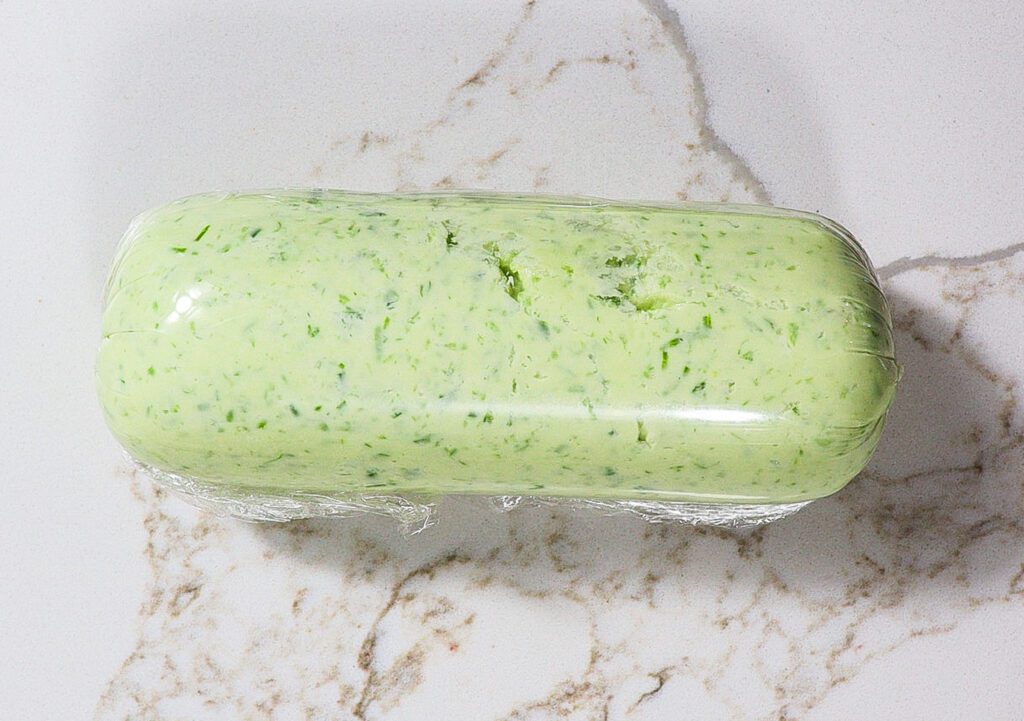 garlic scape compound butter, hobbit recipes, recipe for compound butter