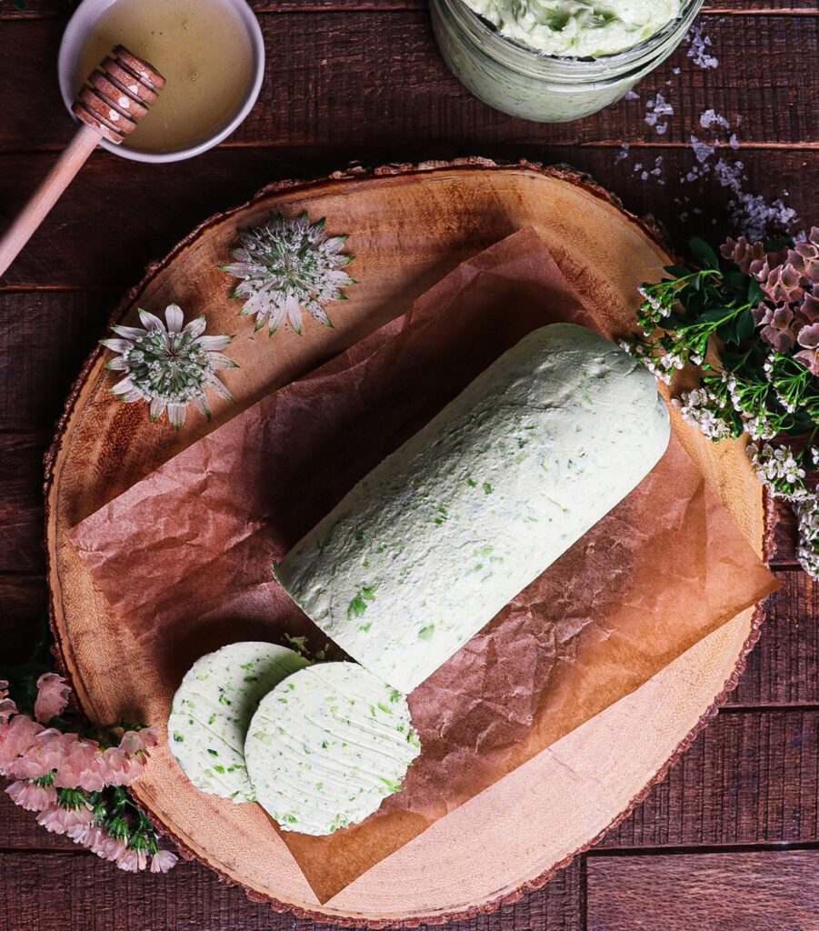 garlic scape butter, hobbit pantry
