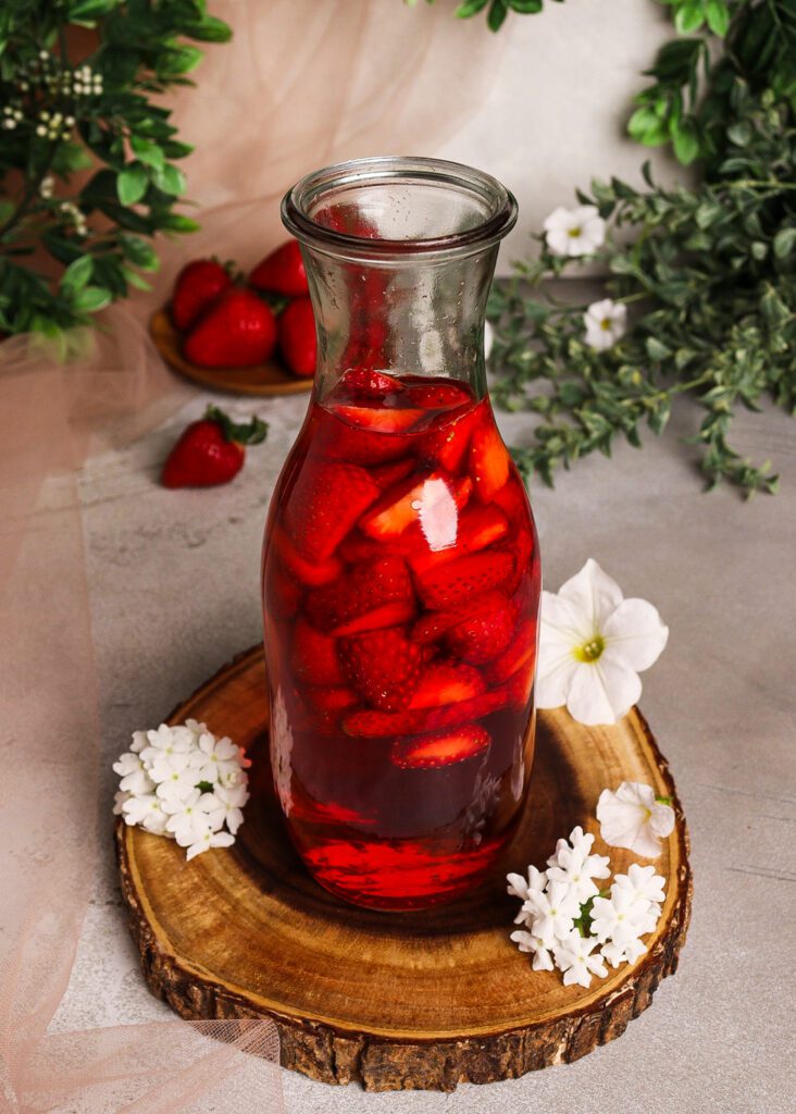 strawberry infused aperol, strawberry summer cocktail