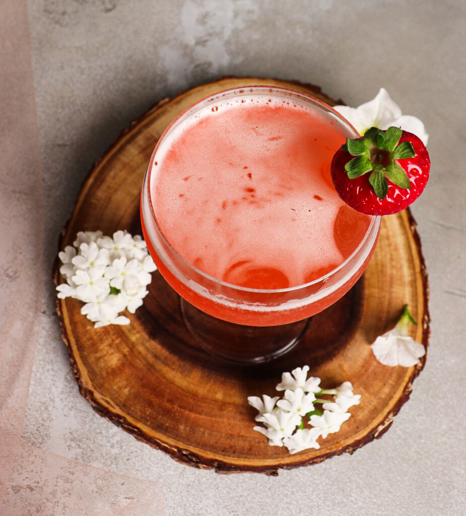 aperol gin cocktail, strawberry infused aperol