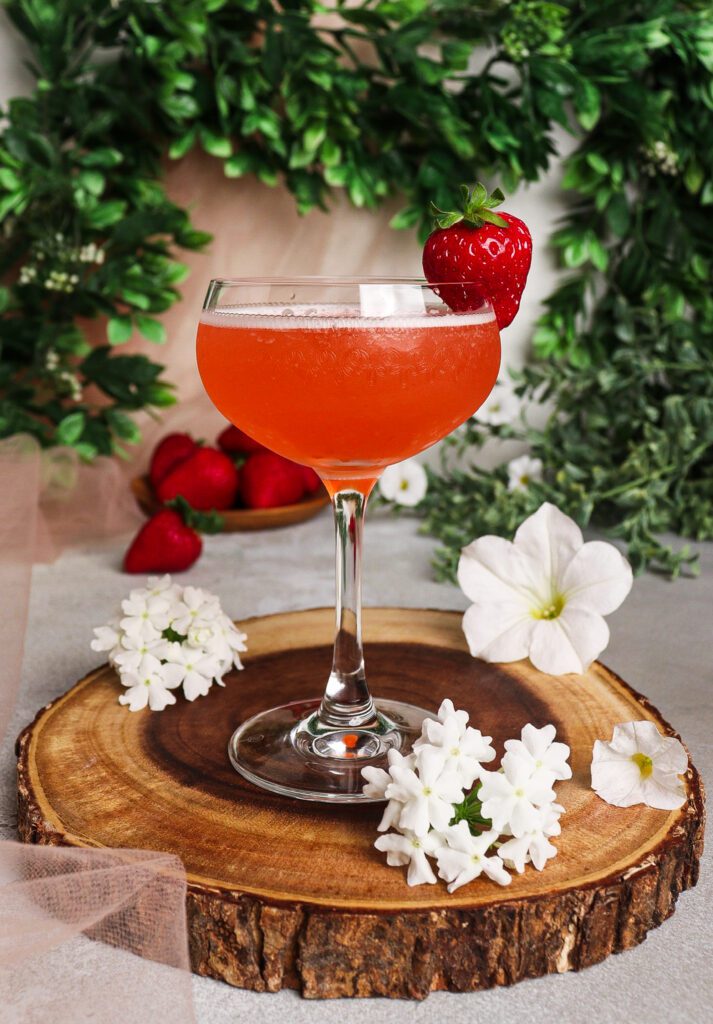 strawberry infused aperol, strawberry summer cocktail
