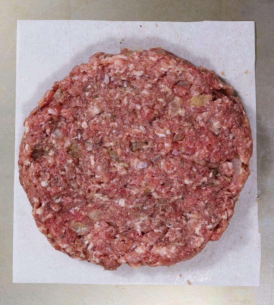 tourtiere burger, beef and pork burger