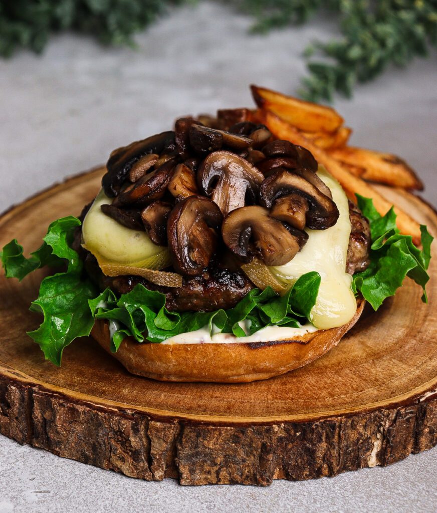 beef and pork burger, tourtiere spices, tourtiere inspired burger