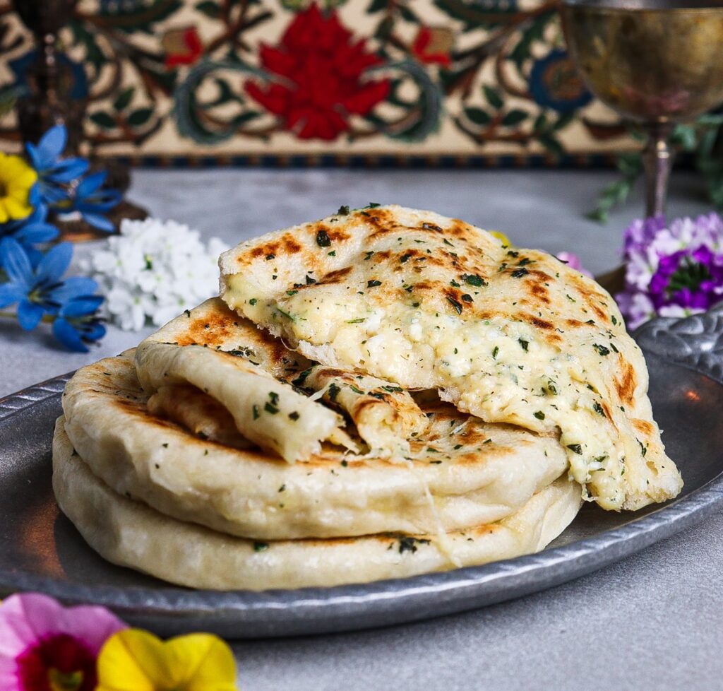 cheese and herb stuffed flatbread, gondor food, lord of the rings recipe