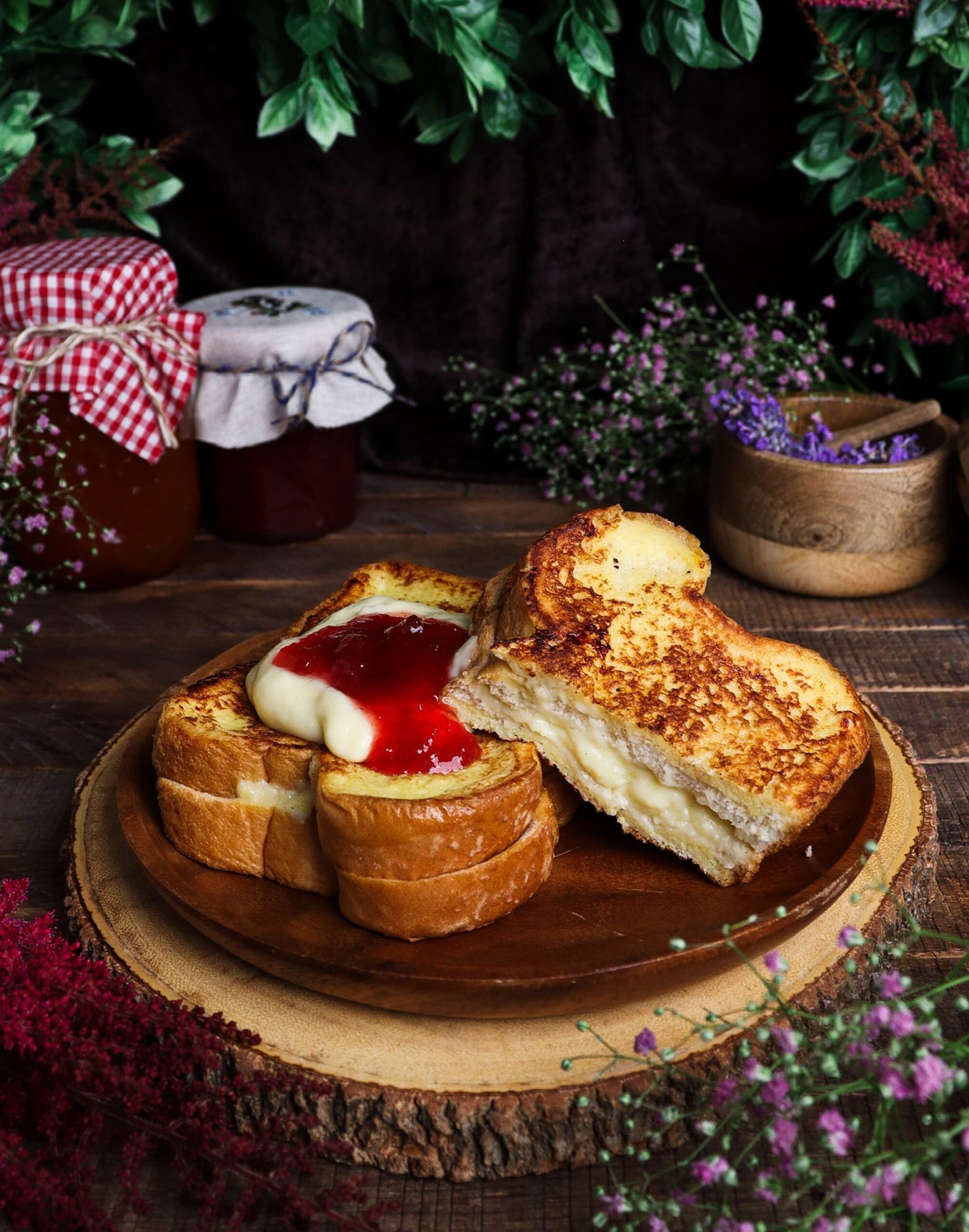 Rhubarb Custard French Toast