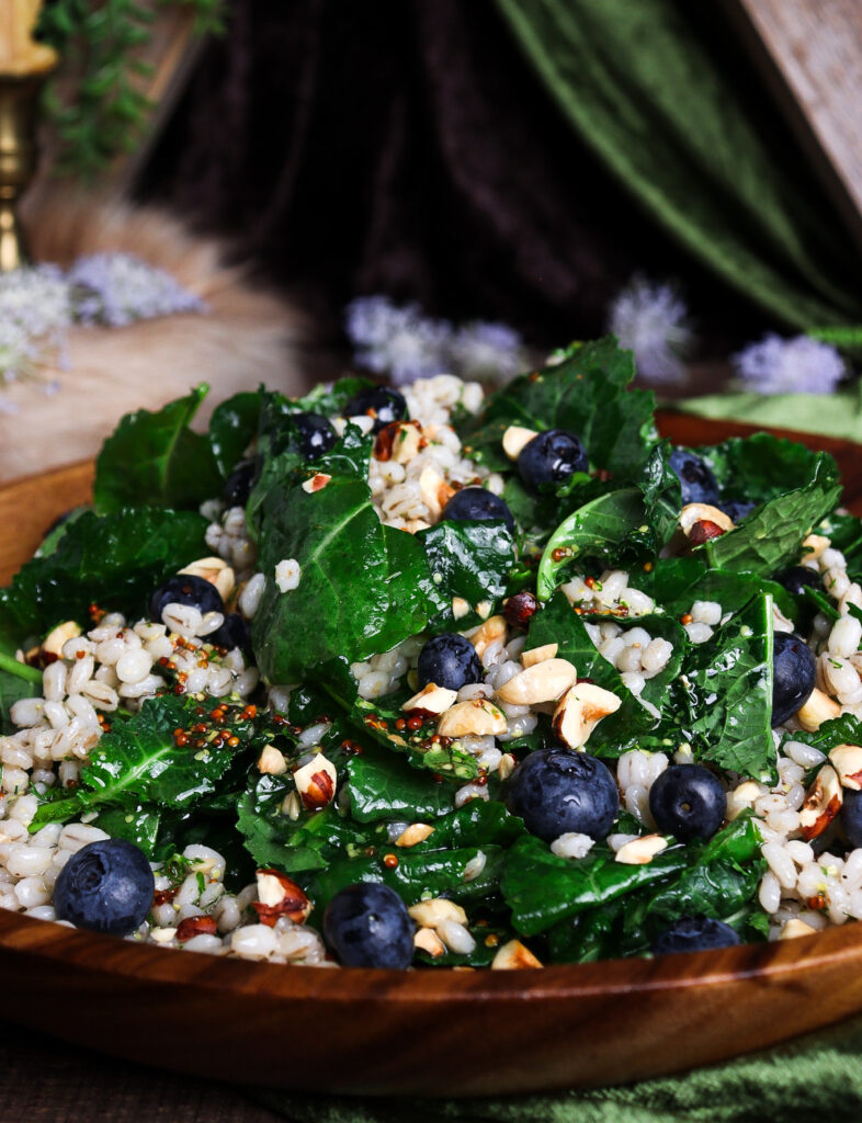 barley kale salad, middle earth food