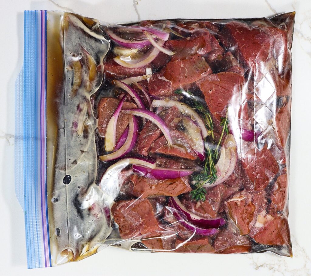 stout glazed steak, grilled steak and onions