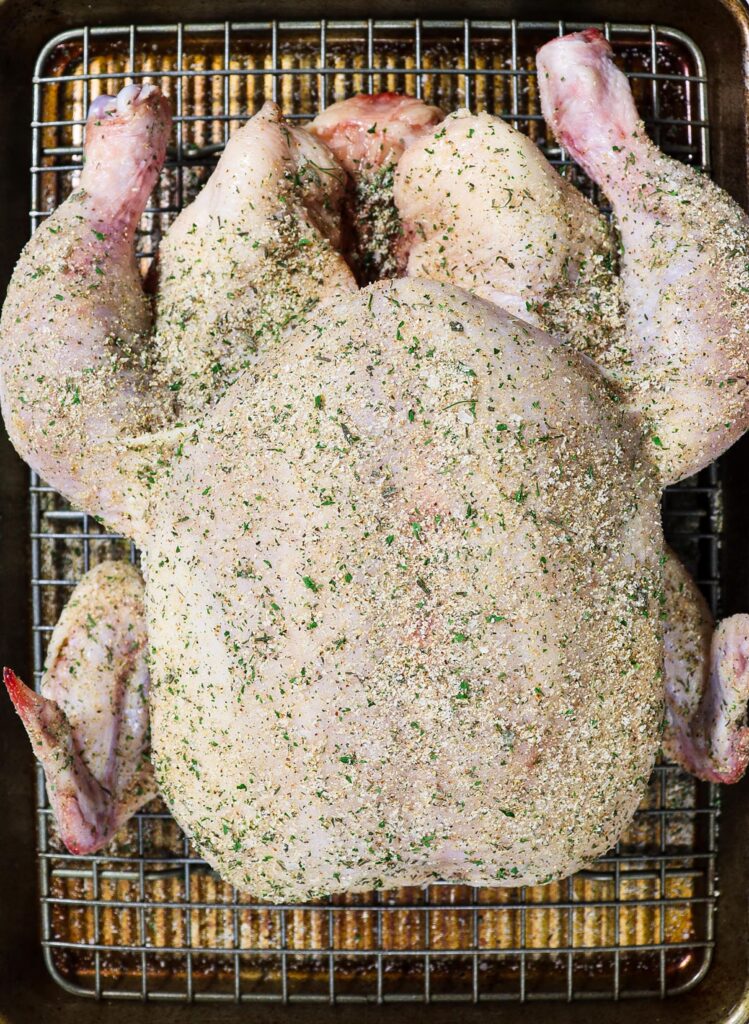 dry brine chicken, dry brine roast chicken recipe