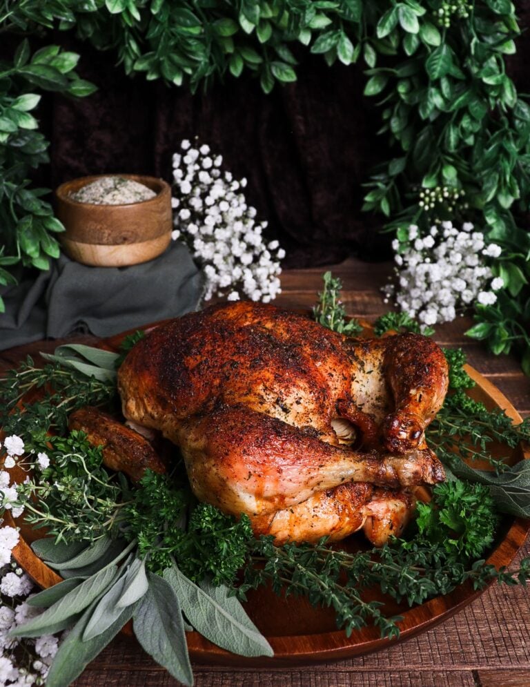 roast chicken with mushroom gravy, hobbit dinner