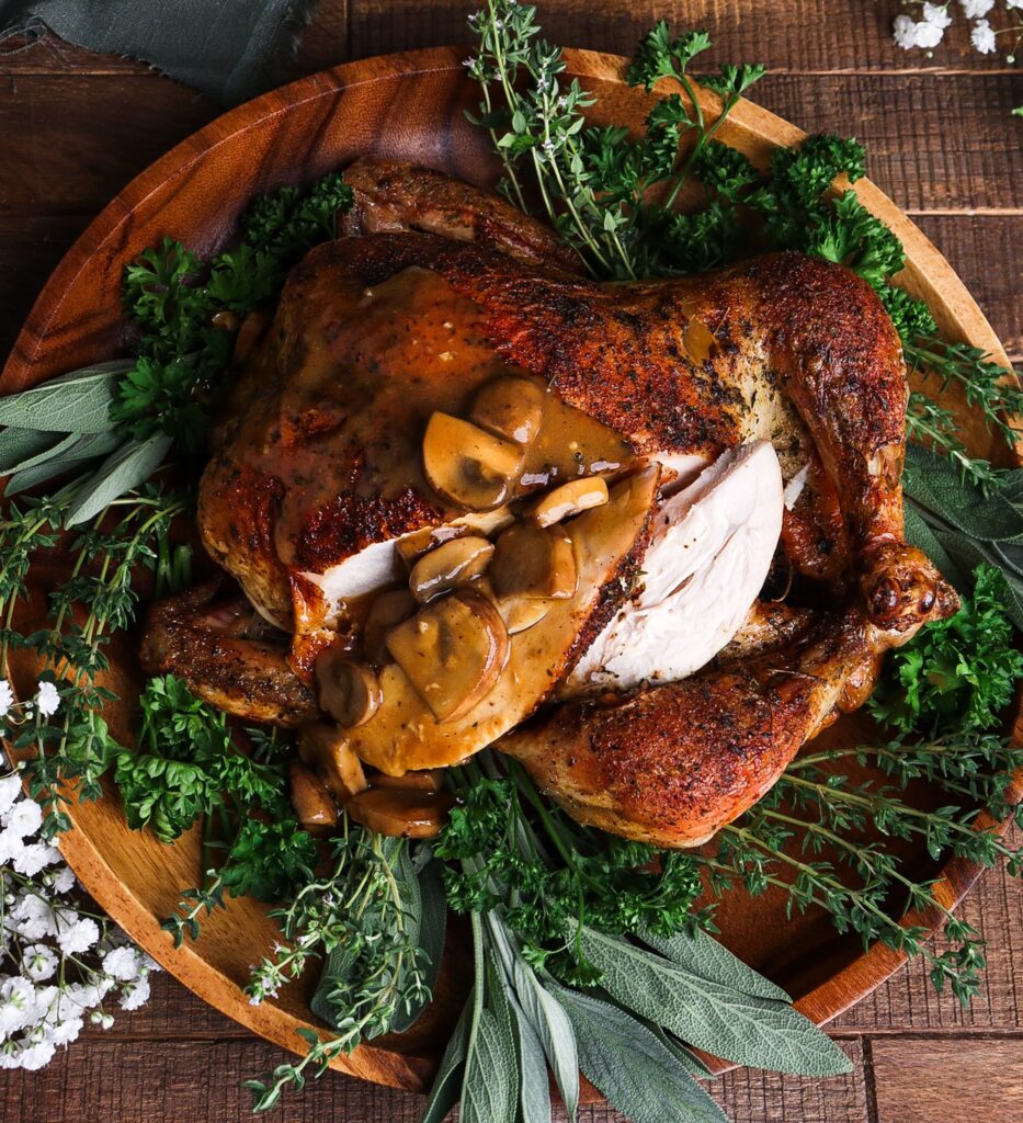mushroom gravy for chicken, hobbit dinner, dry brine roast chicken recipe