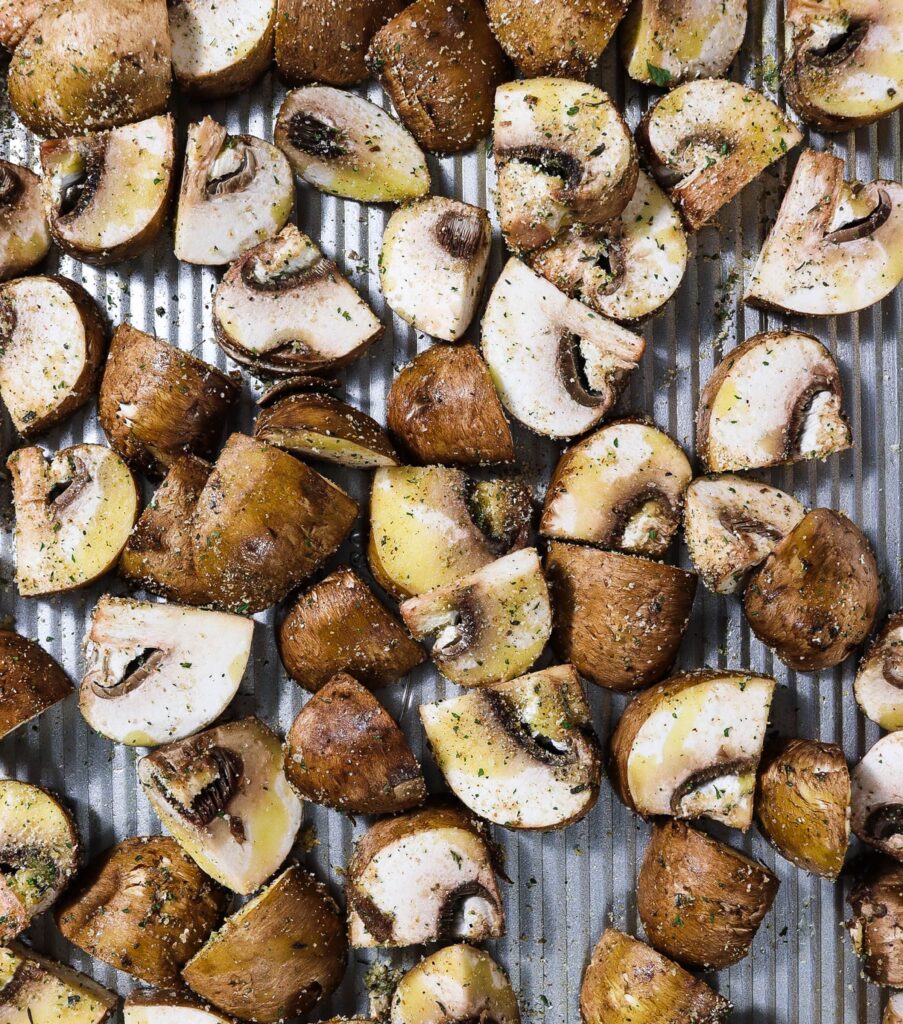 mushroom and arugula salad, roasted mushroom salad