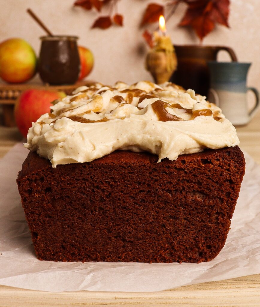 hobbit dessert recipes, spiced apple butter loaf, apple butter loaf cake