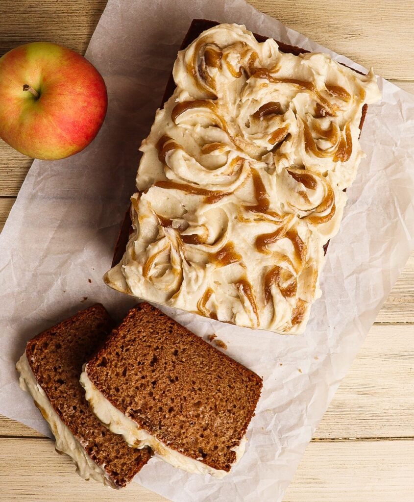 spiced apple cake loaf, apple butter loaf