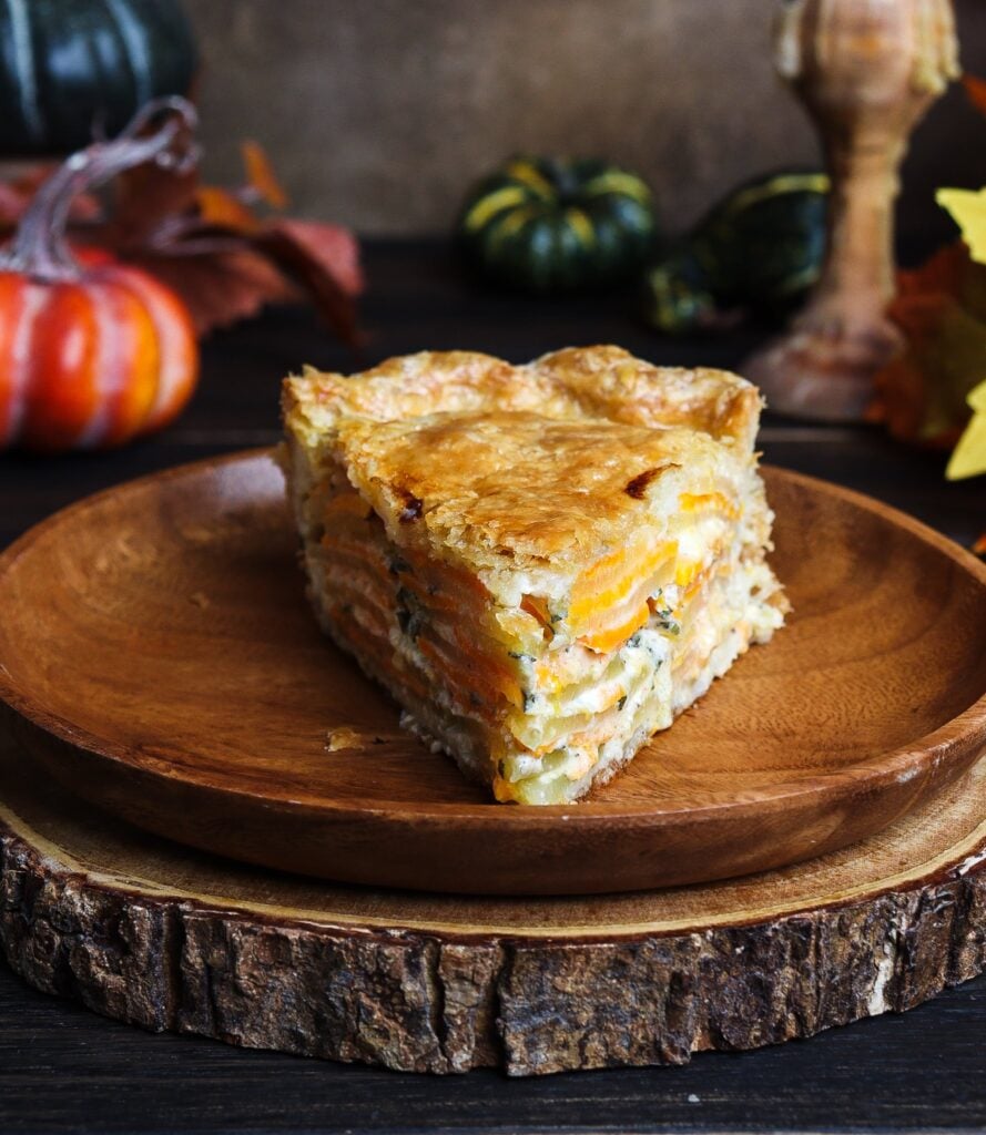 hobbit potatoes recipe, sweet potato and sage pie, savory sweet potato pie