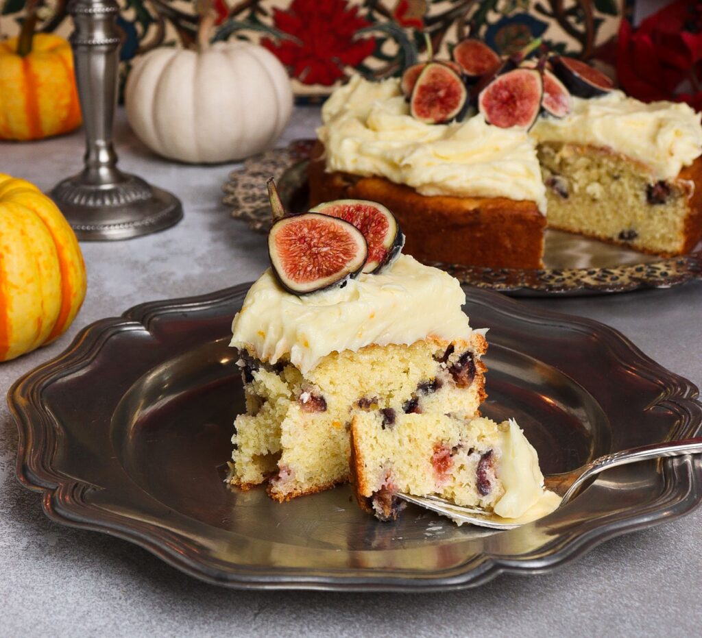 orange cardamom fig cake, middle earth dessert recipe, fig and orange cake