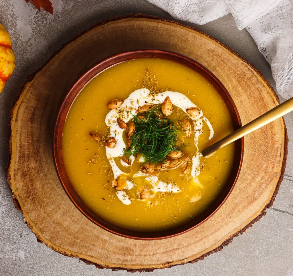 butternut squash soup with apples, fall squash soup, elven food recipes