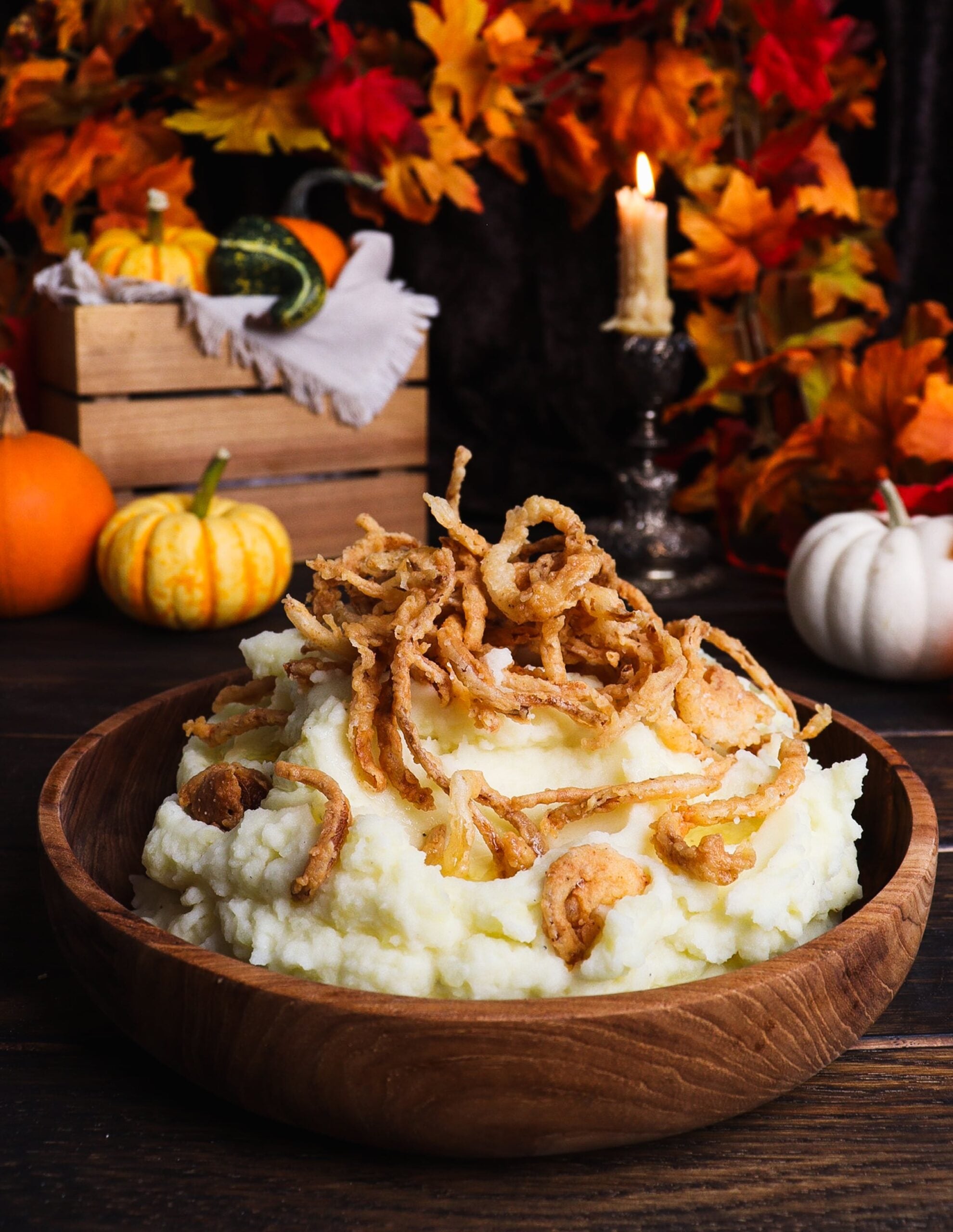 Buttermilk Mashed Potatoes with Crispy Onions