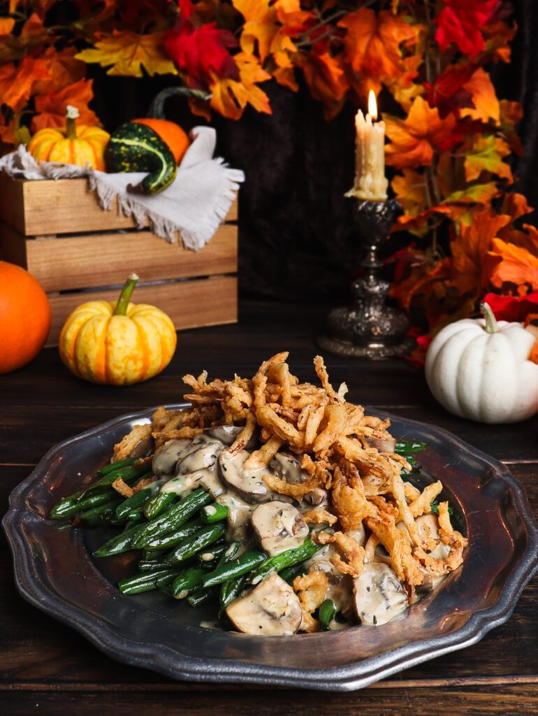 green bean mushroom recipe, green bean recipe for thanksgiving, sleepy hollow recipes