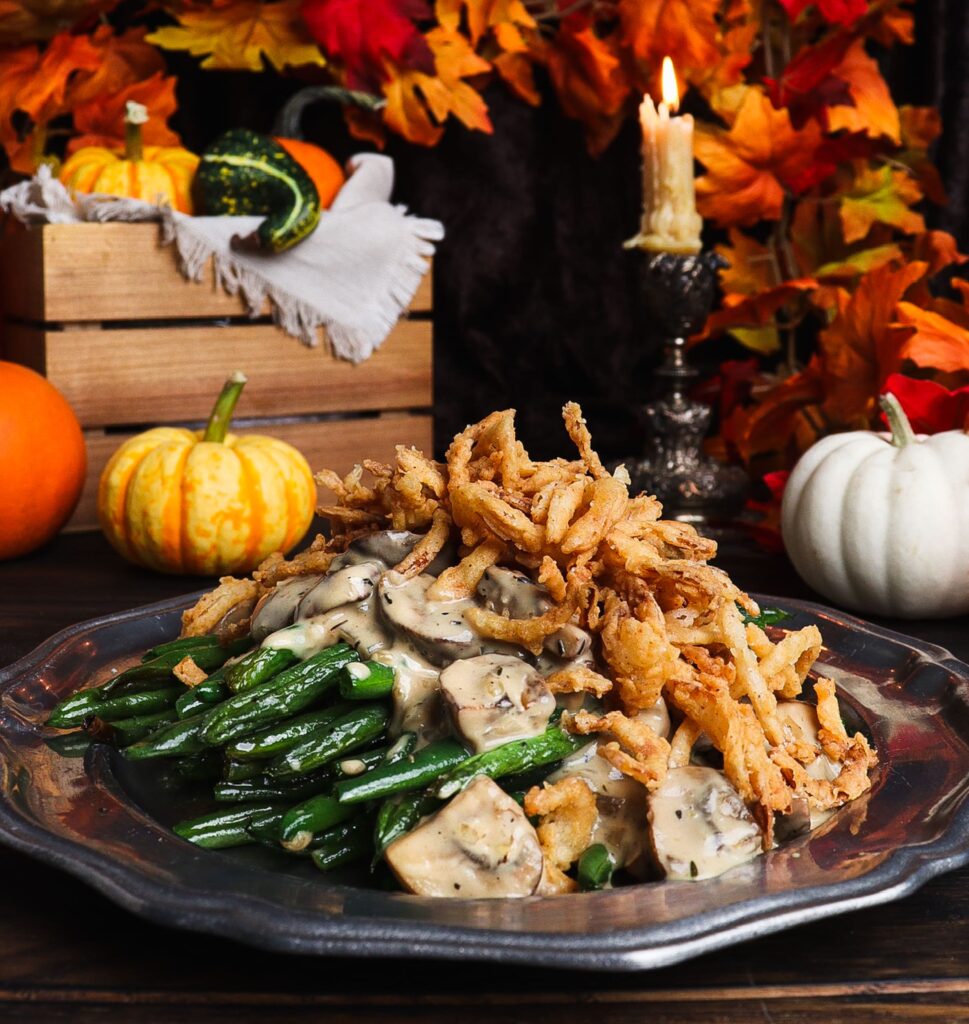 sleepy hollow recipes, green beans with creamy mushrooms