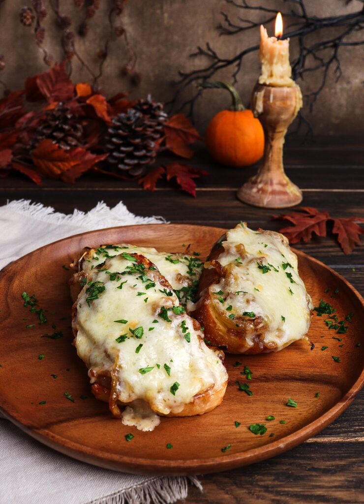 caramelized onion cheese toast, frankenstein recipes