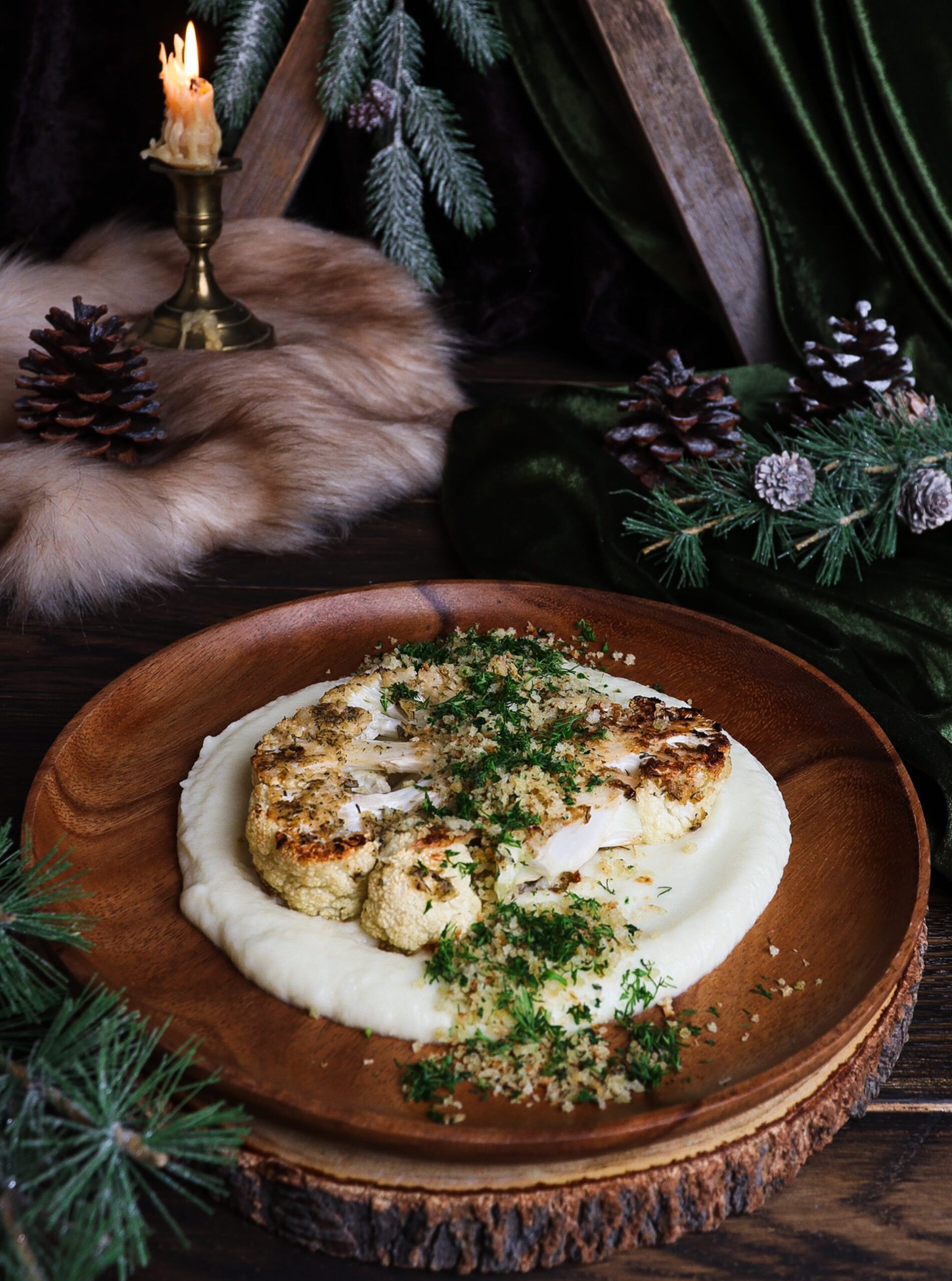 cauliflower steaks with cheese, horseradish crumb, lord of the rings recipes