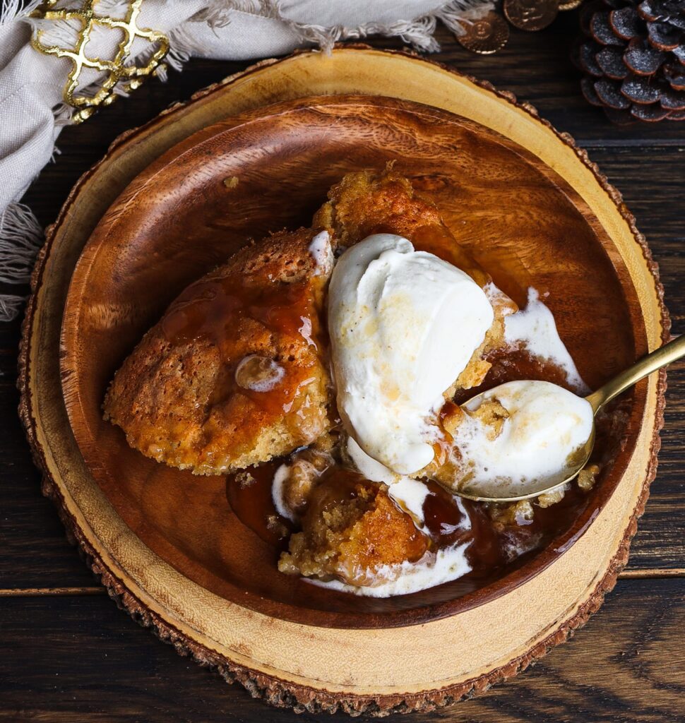 browned butter and ale pudding, browned butter self saucing pudding
