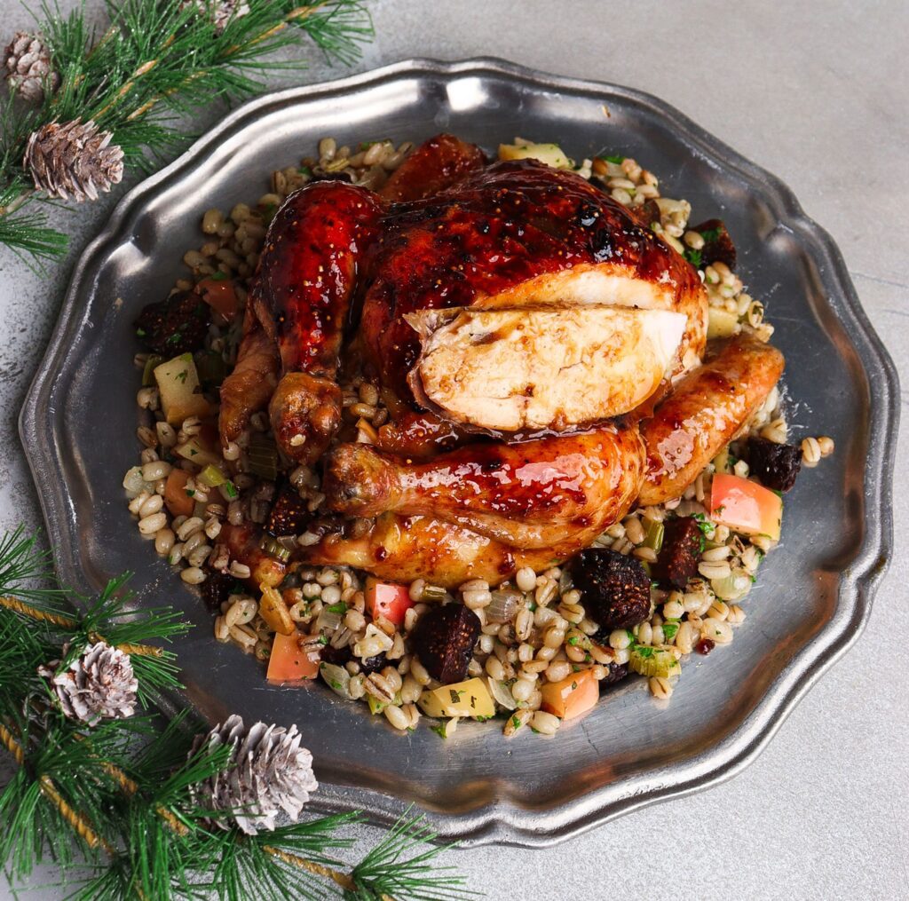 fig glazed cornish hens, lord of the rings dinner recipes, pearl barley stuffing