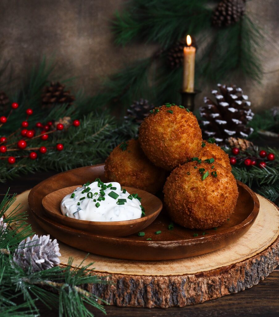 cheesy mashed potato croquettes, winter appetizer