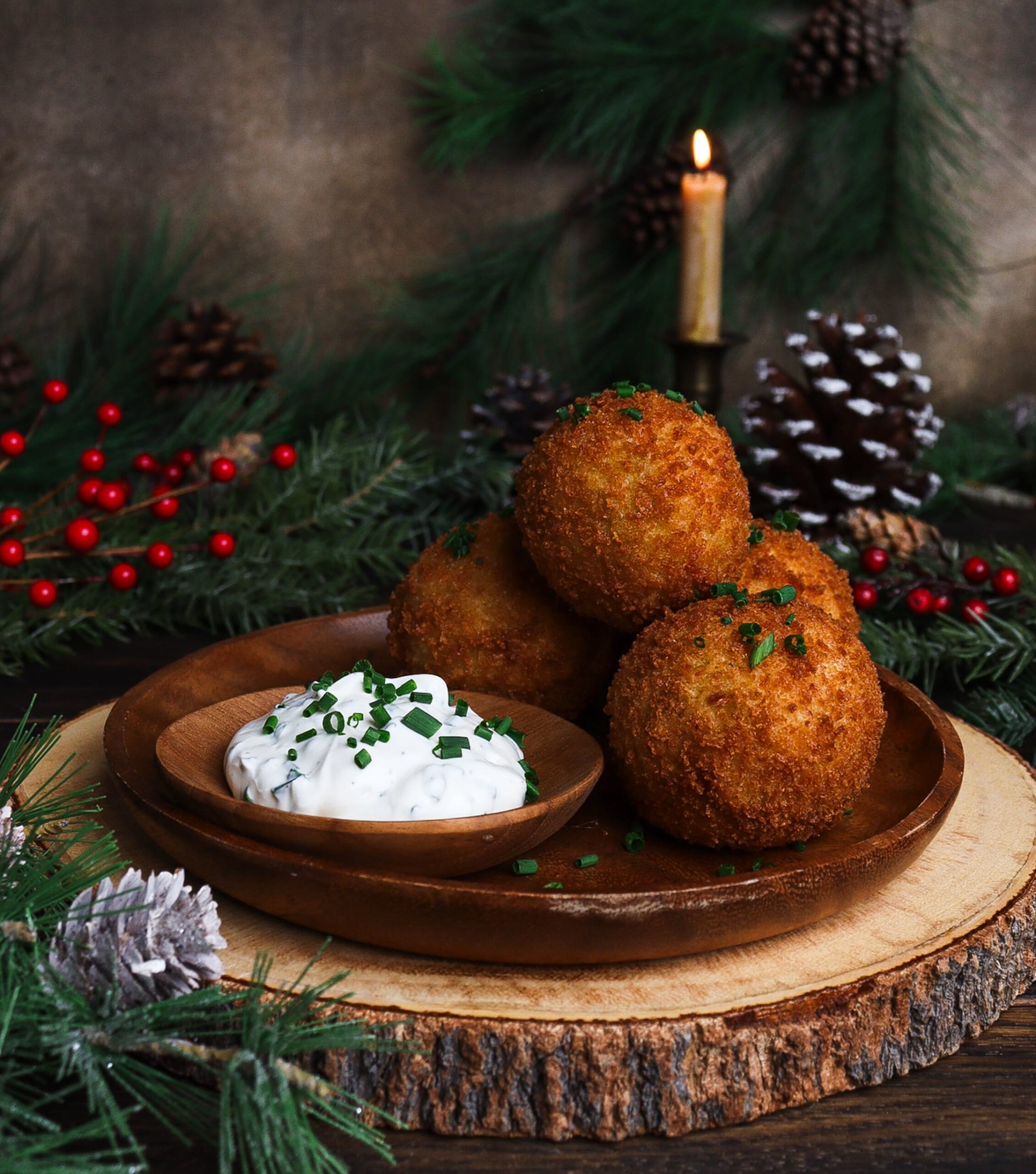 cheesy mashed potato croquettes, winter appetizer