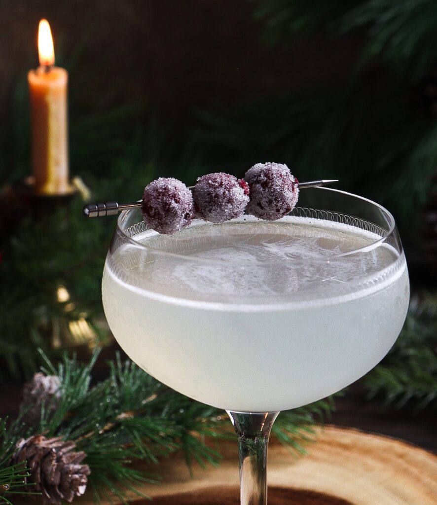 cranberry winter cocktail, christmas cocktail drink