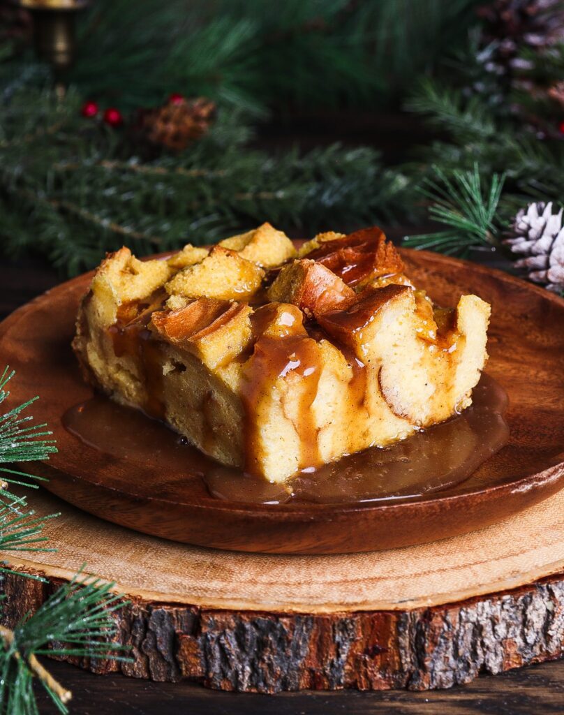 hot buttered rum sauce, eggnog bread pudding