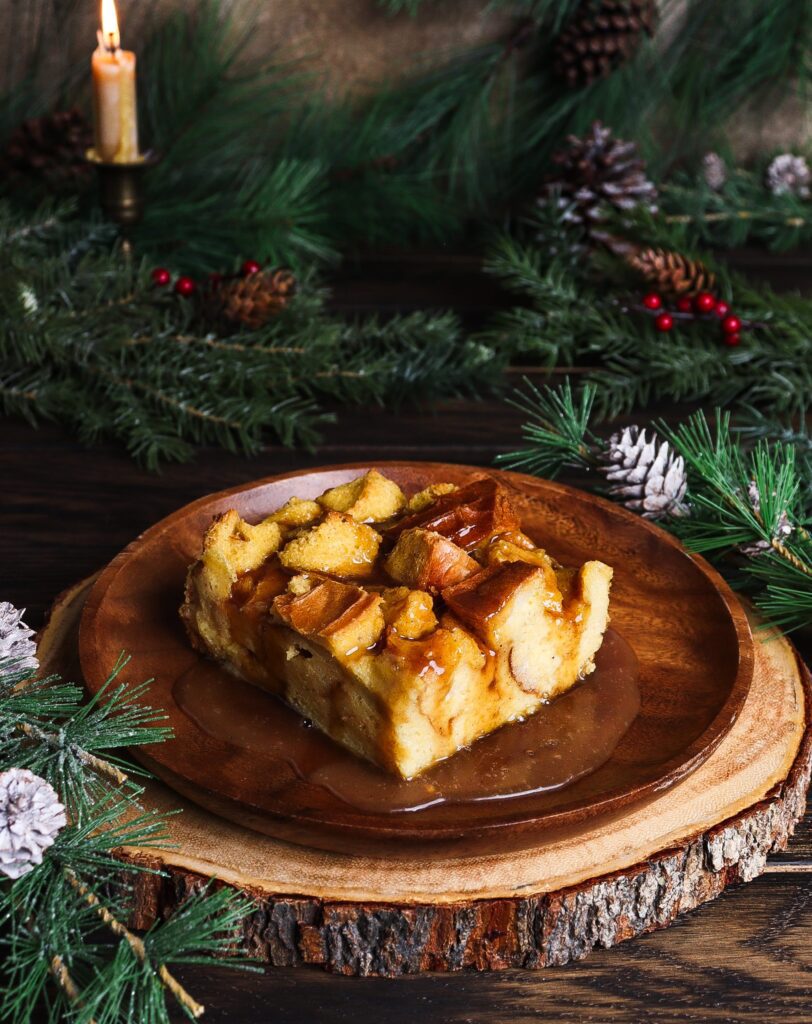eggnog bread pudding recipe, bread pudding with hot buttered rum sauce
