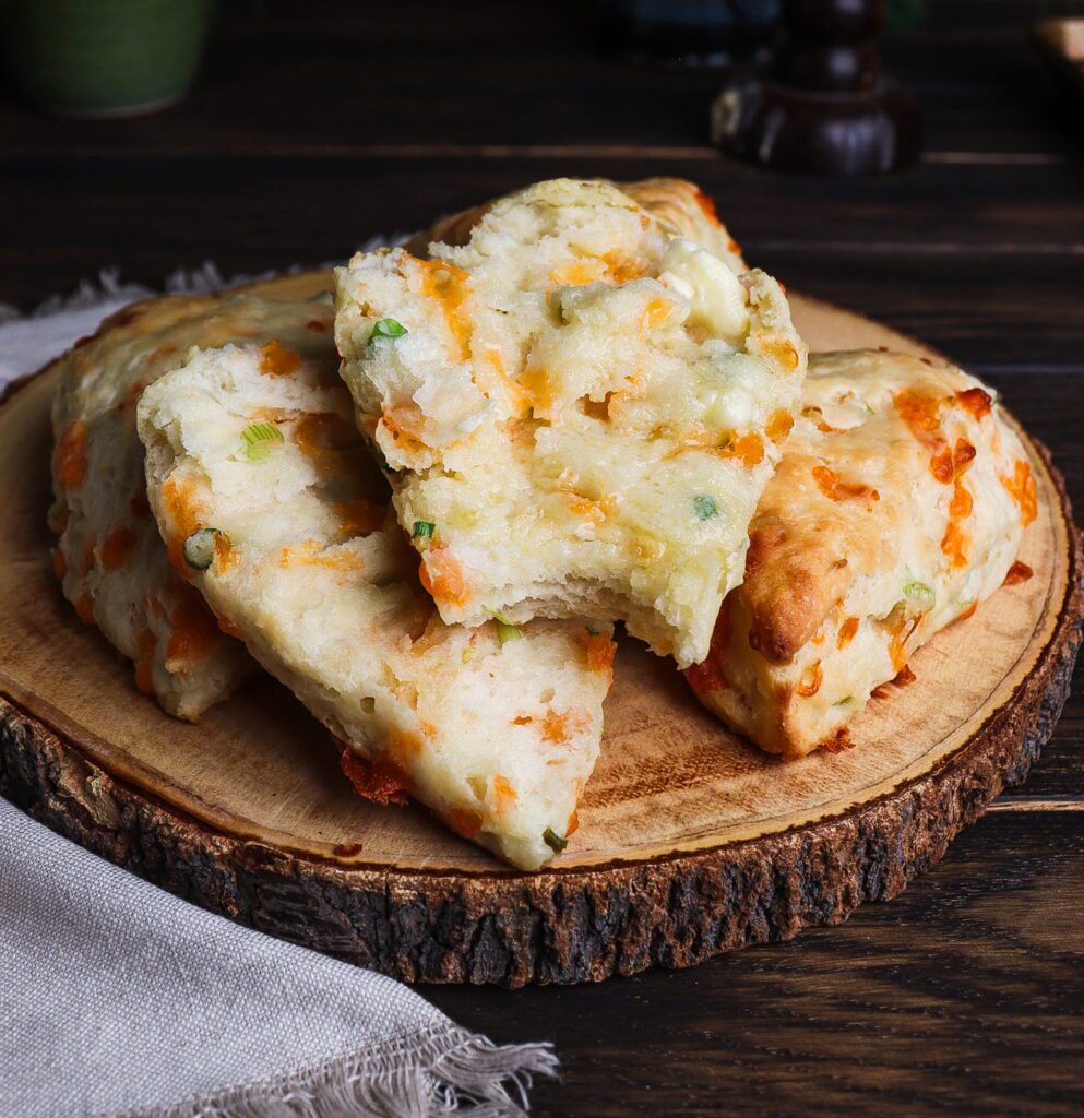 cheddar and green onion scones, yogurt scones, cheddar and chive scones